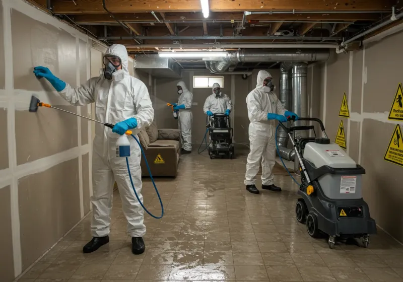 Basement Moisture Removal and Structural Drying process in Shoals, IN